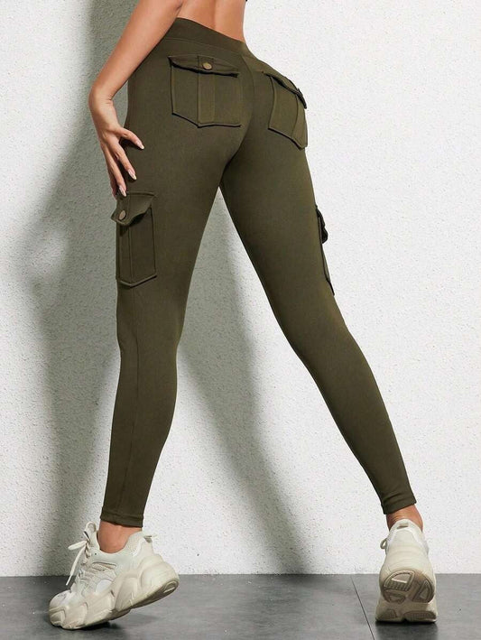 Pocket Design Butt Lifting Active Leggings